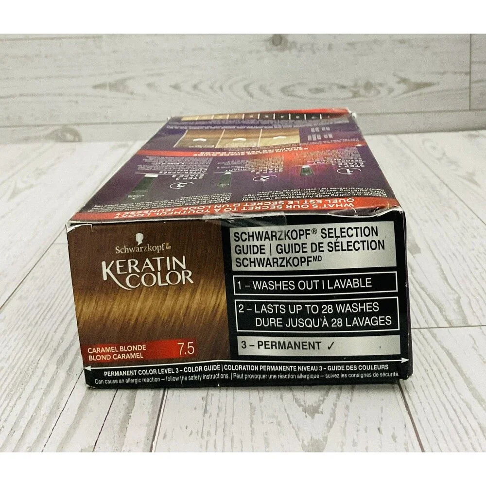 Schwarzkopf Keratin Color 7.5 Caramel Blonde Permanent Hair Color